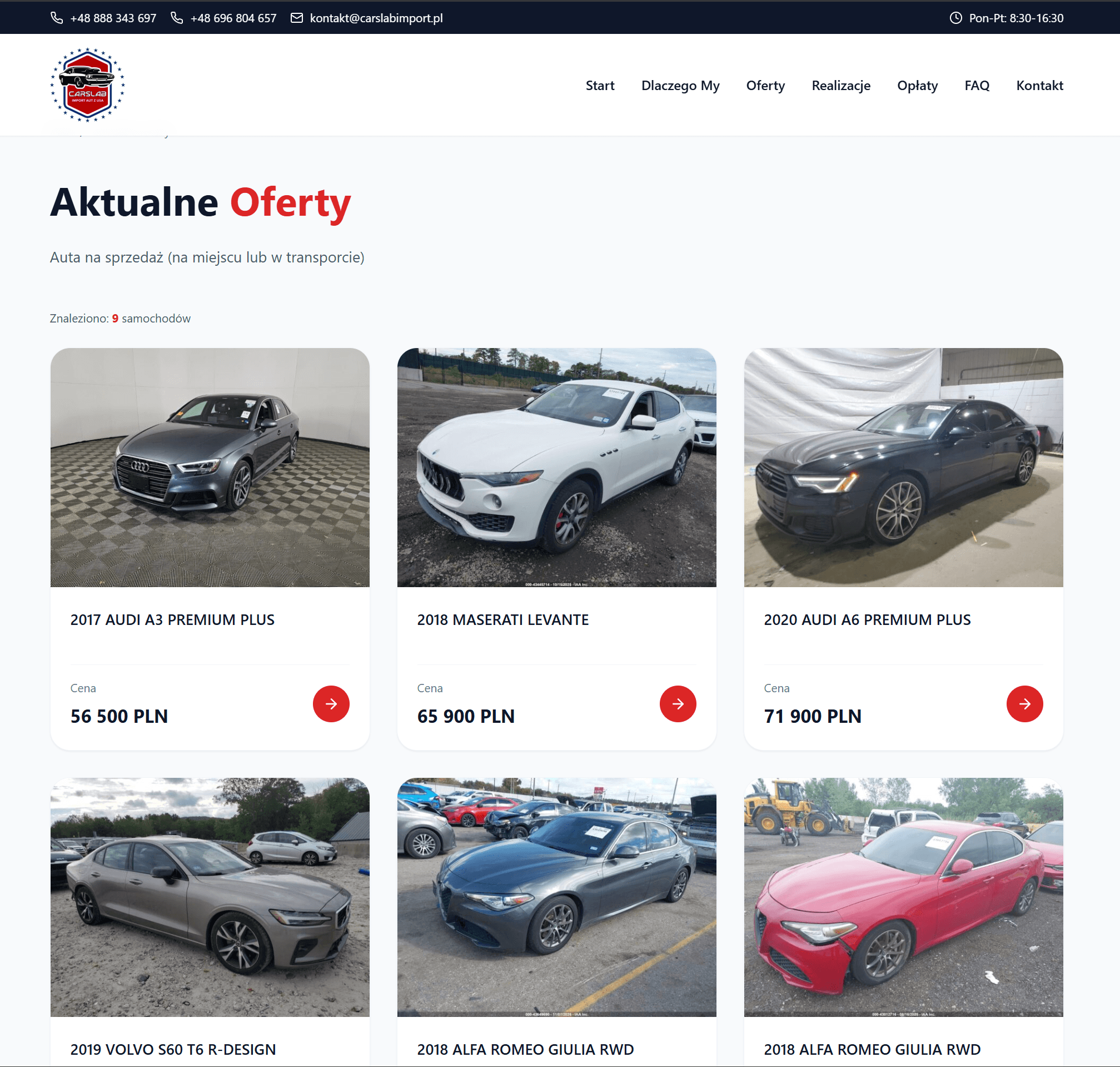 CarsLab Import - Widok 1